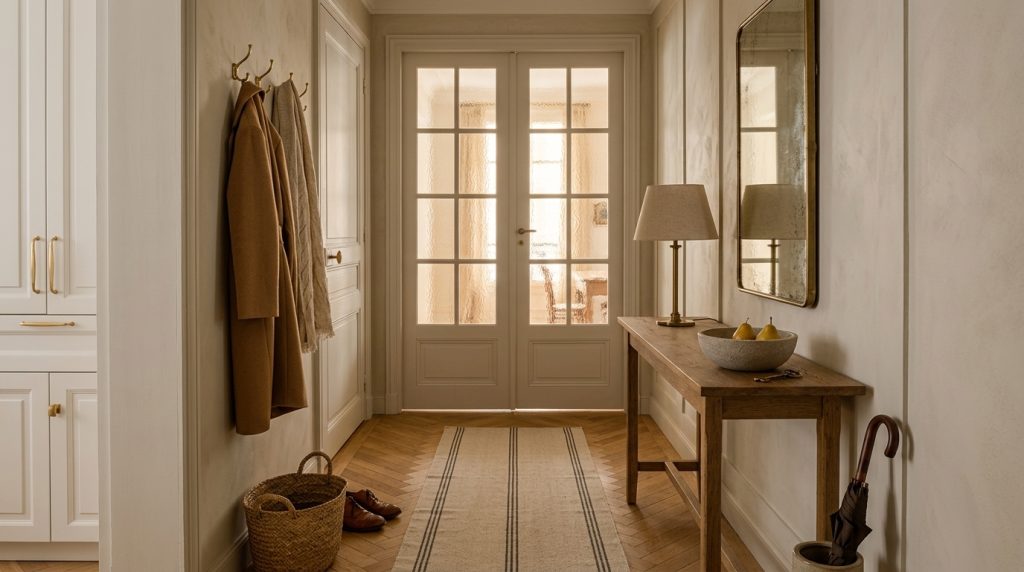 Parisian Entryway Design Balance Utility And Grace