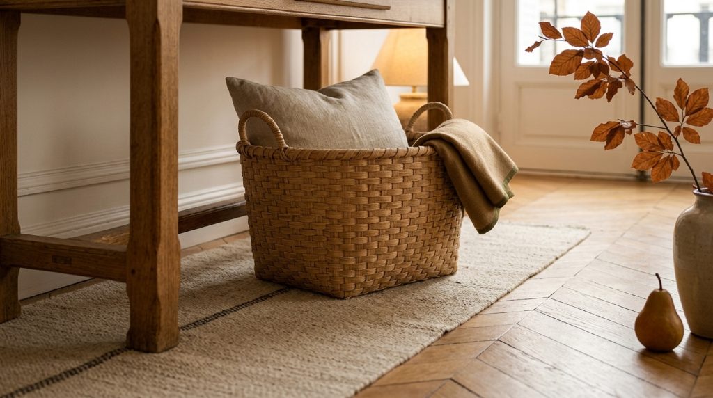 Practical Styling With A Woven Storage Basket