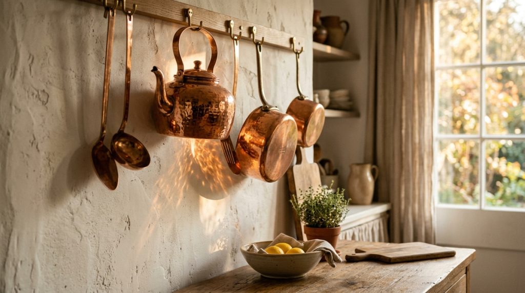 Rustic Kitchen Rail Ideas For Timeless Cookware Display