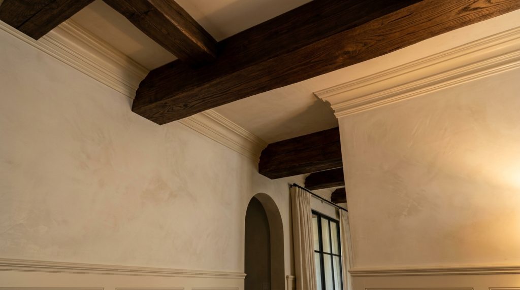 Stunning Dark Wood Ceiling Beams For Warm Interiors