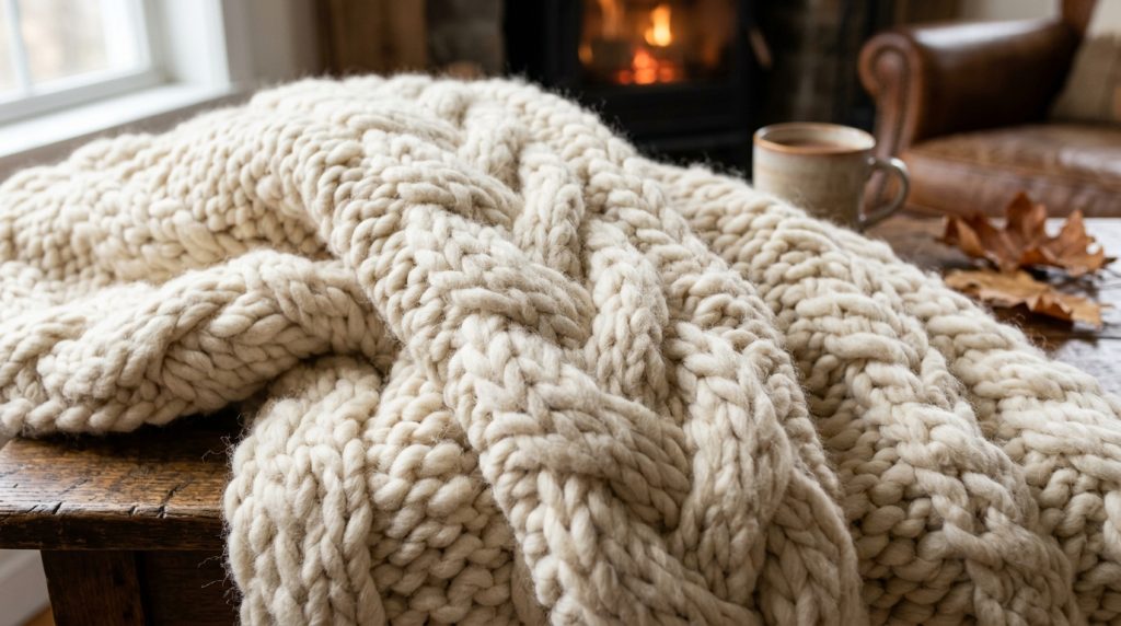 Styling A Chunky Knit Blanket For Ultimate Winter Comfort