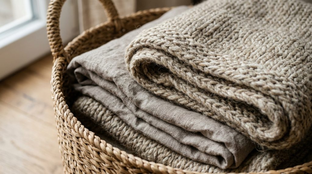 Woven Storage Basket Ideas For Cozy Living Room Blankets