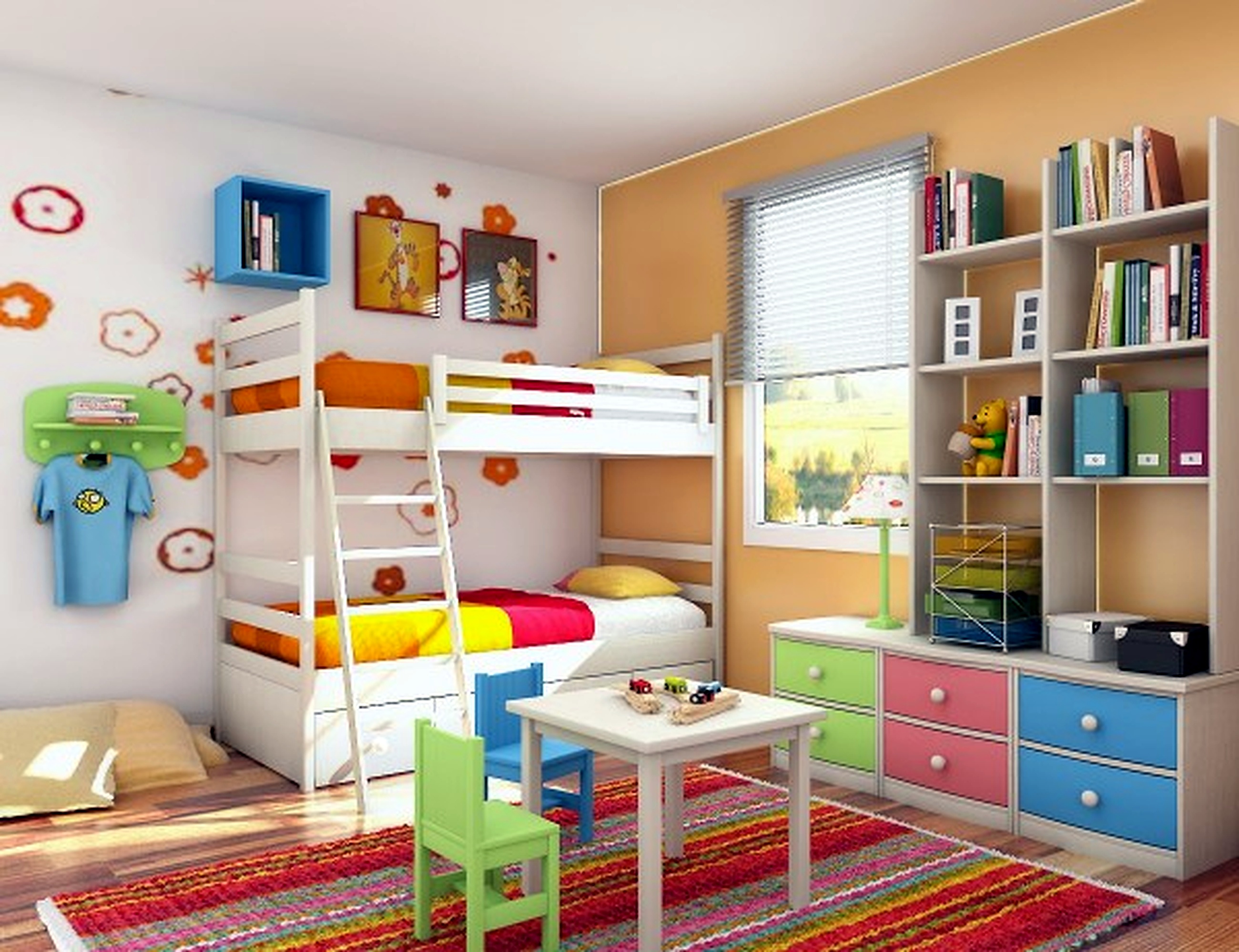 Cute Bedroom Design For Kid With Cartoon Characters Theme: Alice In Wonderland Bedroom Model For Kids Bedroom Decor