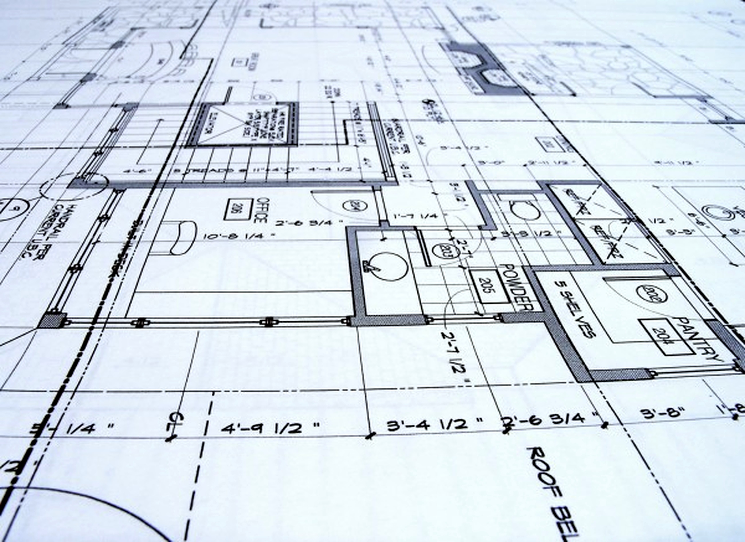 Good 3D Building Scheme and Floor Plans Ideas for House and Office Design: Manual Blueprint Examples Of A House With The Protraktor Ruler And Drafting Triangle