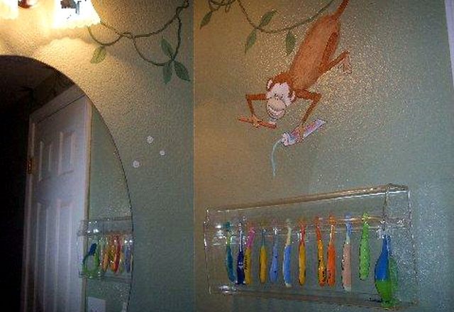 : Adorable And Creative Toothbrush Place Design For Pre School Lavatory Design