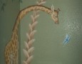 Achieving Success in Children Toilet Training by Designing Fun Bathroom: Elegant preschool lavatory with giraffe animal wallpaper theme