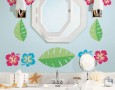 Achieving Success in Children Toilet Training by Designing Fun Bathroom: girls-bathroom-idea-bath-hawaiian-flower-blue-colorful-flowery-decal-teen-kids-decoration-decor-inspiration