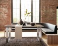 Amazing Dining Table Design: Bricked Walls wooden Center Table Designs