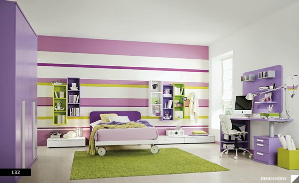 : Bedroom Color Palette Ideas With Purple And White Colors