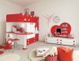 Amazing Kids Bedrooms with Colorful Color Scheme Ideas: interior design kids room ideas in red and white colors