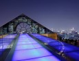 Amazing Lebua at State Tower Hotel and Club Interior Design and Facilities: Amazing Breeze skybridge with adorable exterior design with purple blue lighting