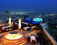 Amazing Lebua at State Tower Hotel and Club Interior Design and Facilities: Amazing Lebua sirocco exterior with wonderful waterfall decoration and adorable evening view