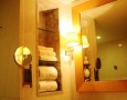 Amazing Lebua at State Tower Hotel and Club Interior Design and Facilities: minimalist towel place near the sink and mirror in lebua at state tower