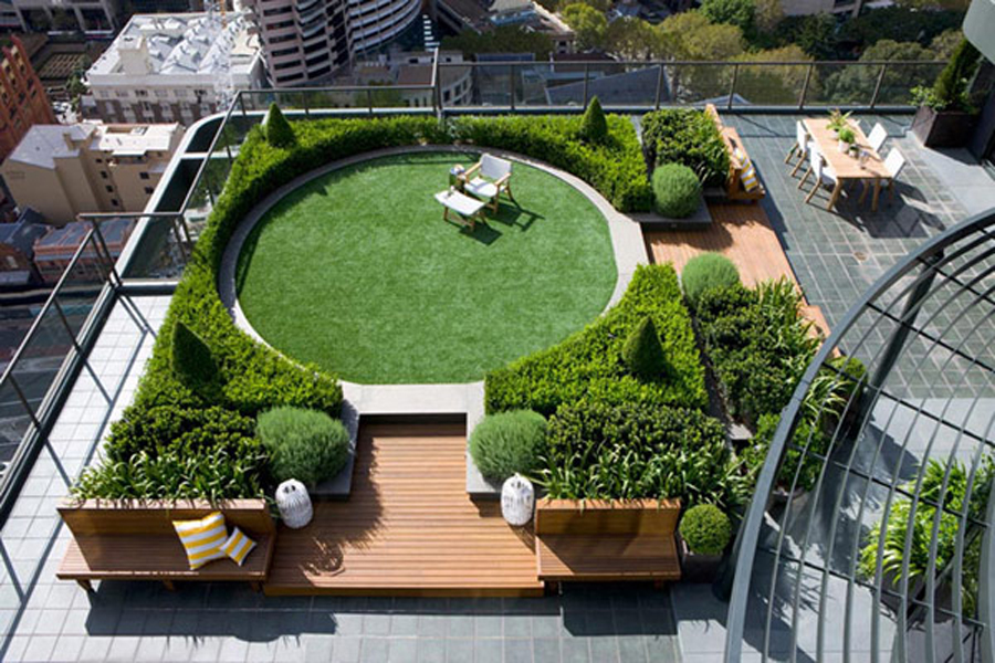 Wonderful rooftop garden