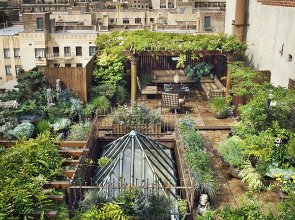 rooftop garden design with city nuance