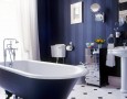 Amazing Up-to-date Bathroom Remodeling Design Idea: modern bathroom remodeling idea with white and dark blue bath up