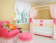 Beautiful baby girls bedroom design style ideas: Comfortable pink baby girl’s bedrooms