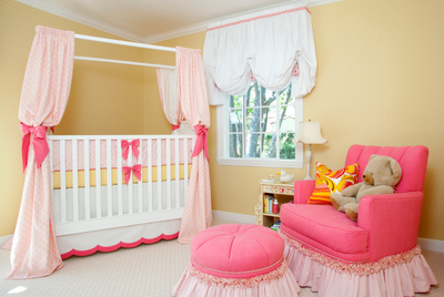 Comfortable pink baby girl's bedrooms Comfortable pink girl baby bedroom design ideas