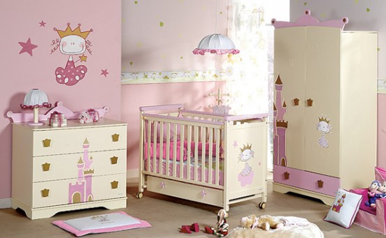 Cartoon furniture decoration in girl baby bedrooms