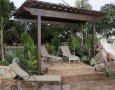 Beautiful Sunbathing Area Decoration in the Backyard with the Best Furniture: Decorating-a-backyard-with-a-sunbathing-place-near-the-garden
