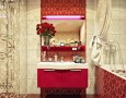 Best Modern Bathroom Design Ideas 2011 for Wide Spaces with Amazing Pattern: best bathroom designs in the world with red flower pattern stalk and spirit atmosphere complete with leaf plant pattern wall