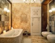 Best Modern Bathroom Design Ideas 2011 for Wide Spaces with Amazing Pattern: modern bathroom design pictures with beautiful hanging lamp and tiled bath up