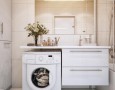 Best Modern Bathroom Design Ideas 2011 for Wide Spaces with Amazing Pattern: small bathroom design inspiration with white minimalist vanities complete with a washing machine