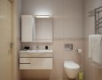 Best Modern Bathroom Design Ideas 2011 for Wide Spaces with Amazing Pattern: wide bathroom design layout with white hanging vanities and toilet