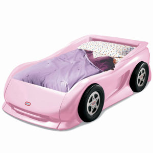 : Fresh And Cheerful Pink Toddler Car Bed