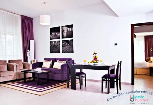 Comfortable Auris Metro Central Hotel Apartments and The Wonderful Purple Interior Designs