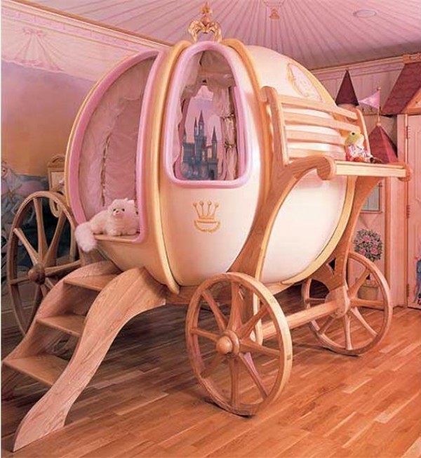 Comfortable n healthy carriage bed model for baby's bedroom: Cute cart bed design for baby’s bedroom