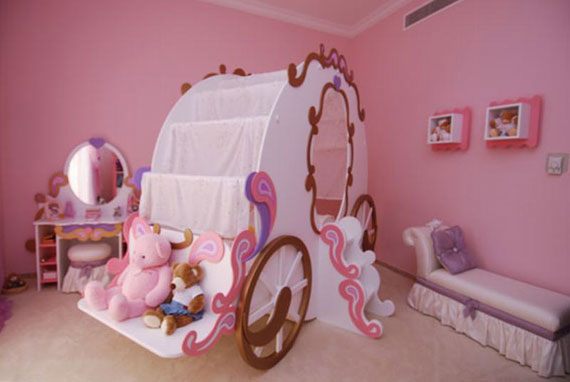 Comfortable n healthy carriage bed model for baby’s bedroom: Wagon bed design for child’s bedroom