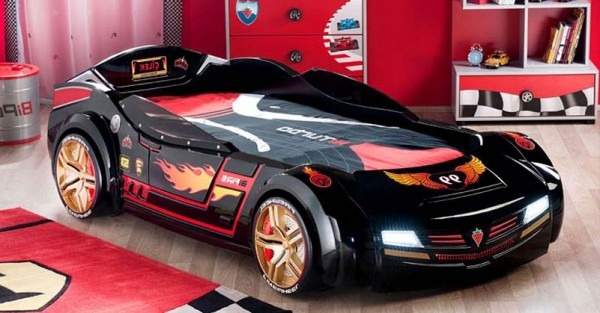 modern hot wheel child car bed theme for boys bedroom masculine car beds for kids theme design ideas