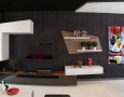 Cool Livingroom Interior Design for Wide Space: black and white living room designs with wooden furniture