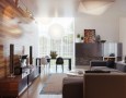 Cool Livingroom Interior Design for Wide Space: brown colour for living room with colorful painting