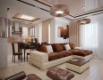 Cool Livingroom Interior Design for Wide Space: good interior design of brown minimalist living room