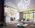 Cool Livingroom Interior Design for Wide Space: large simple living room designs with creative lamp decoration