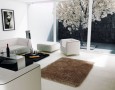 Cool Livingroom Interior Design for Wide Space: white black living room inspiration