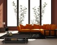 Couches for Small Living Rooms for Modern and Minimalist Spaces: modern living room designs 2012 with large window and yellow black sofa and good living room couch arrangement