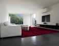 Couches for Small Living Rooms for Modern and Minimalist Spaces: most comfortable living room chair made of leather with soft red carpet and modern shelving units