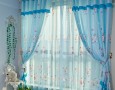 Cute Bedroom Design for Kid with Cartoon Characters Theme: blue cartoon curtain for kids bedroom decoration