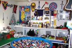 Sparkling and colorful lego room in educative playgroup room