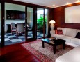 Exotic Khayangan Dreams Villa Seminyak Bali Indonesia with Tropical Nuance: modern tropical house design for livingroom with wooden wall and floor in khayangan villa
