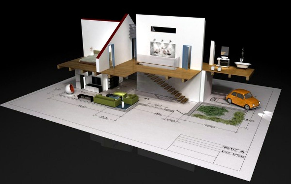 Good 3D Building Scheme and Floor Plans Ideas for House and Office Design