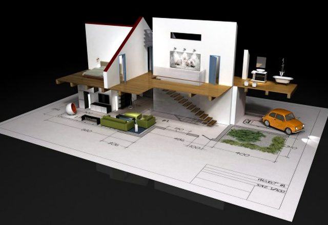 Good 3D Building Scheme and Floor Plans Ideas for House and Office Design