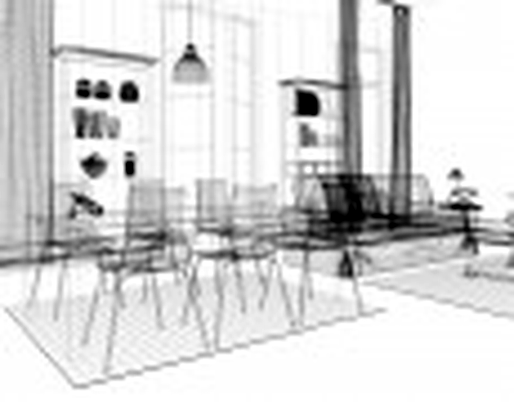 Good 3D Building Scheme and Floor Plans Ideas for House and Office Design: Idea For A Minimalist Living Room Cumb Diningroom Design With Three Big Windows