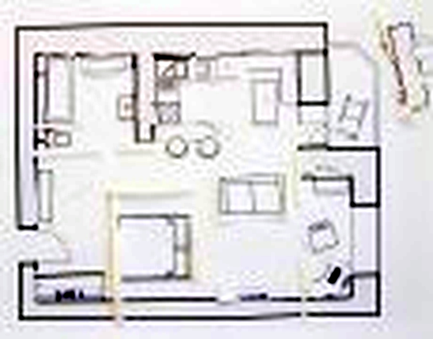 Good 3D Building Scheme and Floor Plans Ideas for House and Office Design: Building Scheme Design For An Apartment Design With Two Living Rooms And Two Big Bedrooms Idea