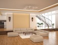 How to Set Up and Arrange A Living Room: how to set up a large modern living room with a staircase and kitchen