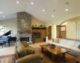 How to Set Up and Arrange A Living Room: how to set up a living room with a sectional and a fireplace with shelving wall cabinet