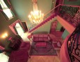 How to Set Up and Arrange A Living Room: rearrange living room with red sofa in an amazing purple green living room design idea